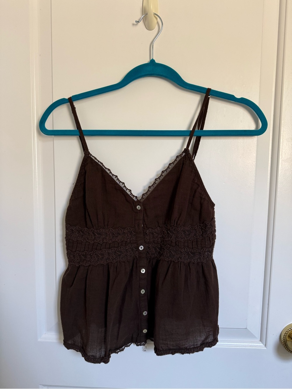 Zara brown embroidery tank top